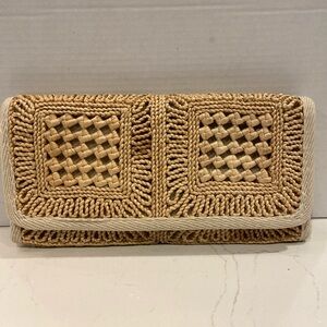Vintage 1970’s Joske’s Italian Straw Braided Clutch Purse